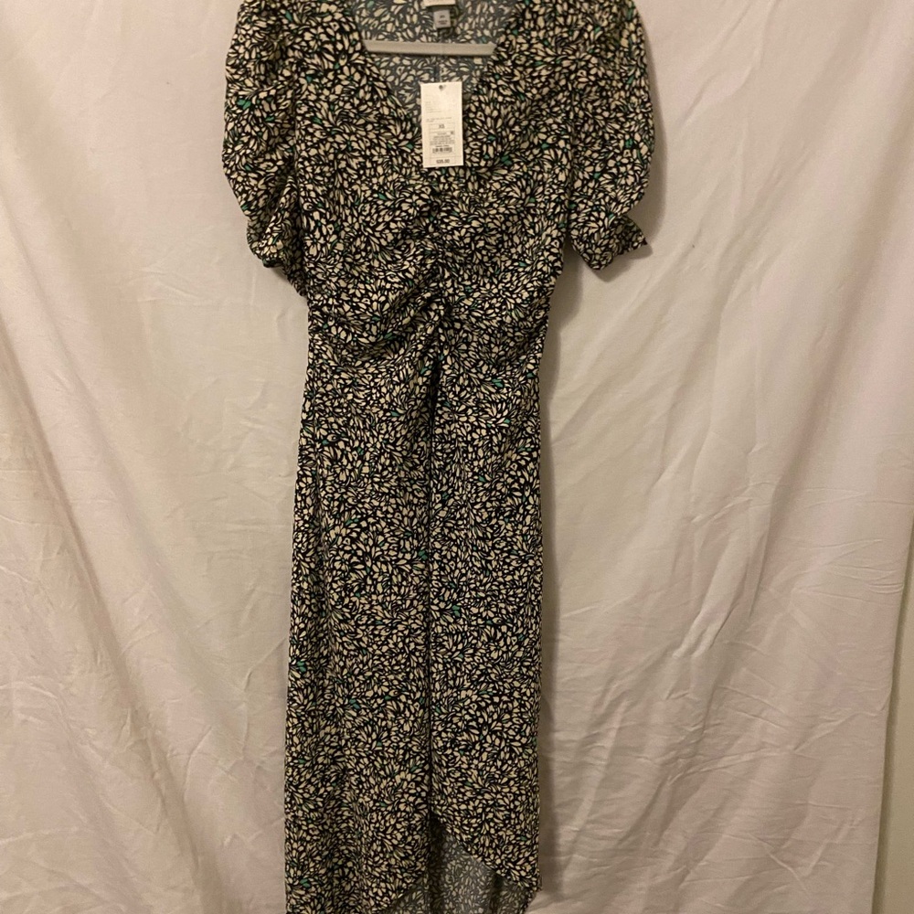 Target Black and White Wrap Sundress with Puff Sleeves